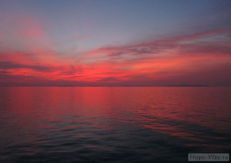 Фотография заката на острове Самуи в Таиланде